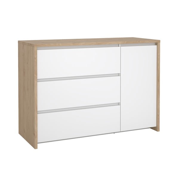 Скрин от дъбов декор в бял и естествен цвят 119x84x48 cm Next – Tvilum-image-2