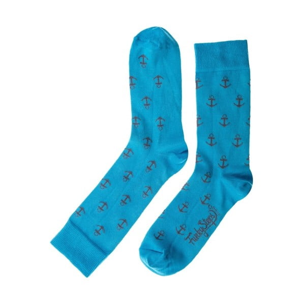 Светлосини чорапи Anchor, размер 39 - 45 - Funky Steps