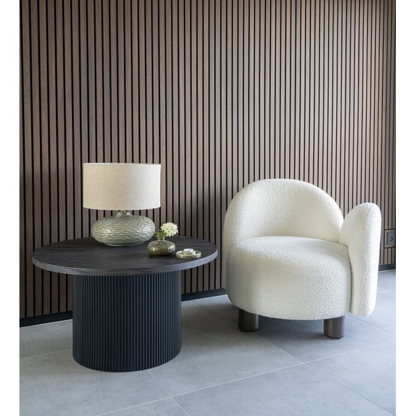 Тъмнокафява кръгла масичка за кафе от декор от топола ø 80 cm Boavista – House Nordic-image-1