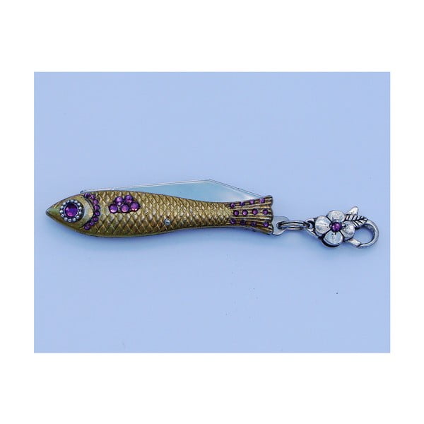 Český nožík rybička Provence s krystaly, zlatá