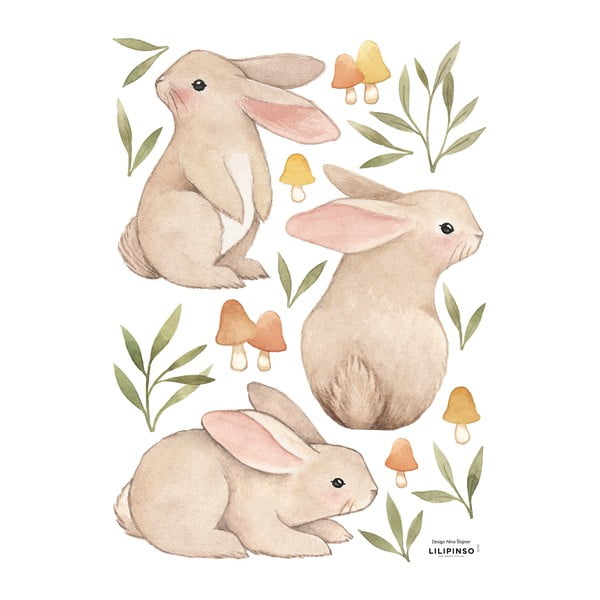 Лист със стикери 30x42 cm Bunnies - Lilipinso