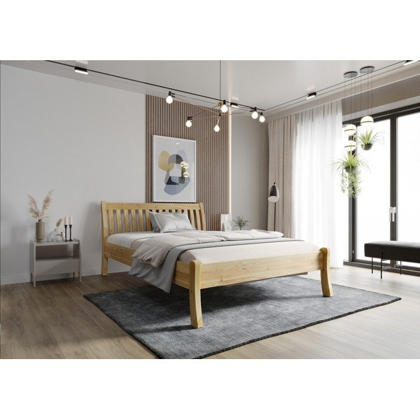 Двойно легло от масивен бор в естествен цвят 160x200 cm Tonja – Olivia Living-image-4