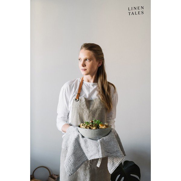 Ленена кърпа за съдове 45x65 cm Thin Black Stripes – Linen Tales-image-1