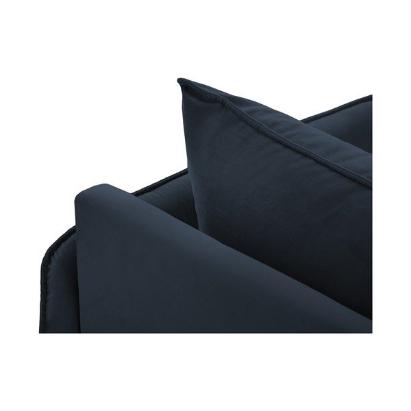 Тъмносиньо кадифено кресло за отдих (десен ъгъл) Vienna - Cosmopolitan Design-image-1