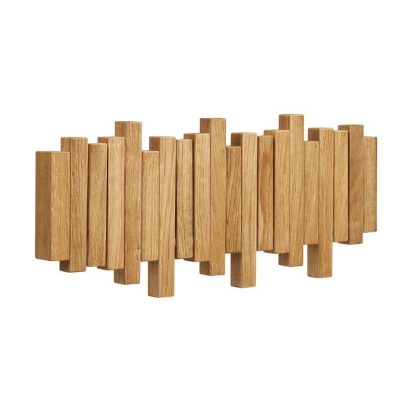 Стенна закачалка от масивен дъб в естествен цвят 3 cm Caltra – House Nordic-image-4