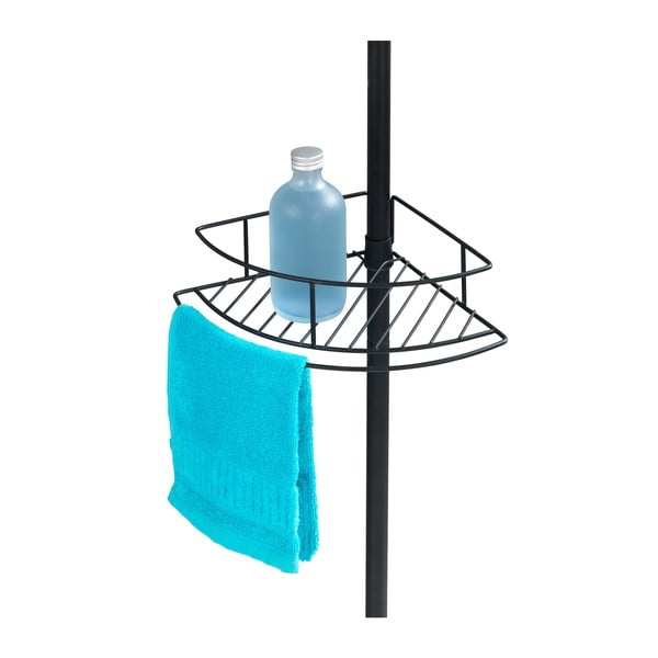 Черен телескопичен ъглов рафт за душ Dolcedo, 23 x 31 cm - Wenko-image-4