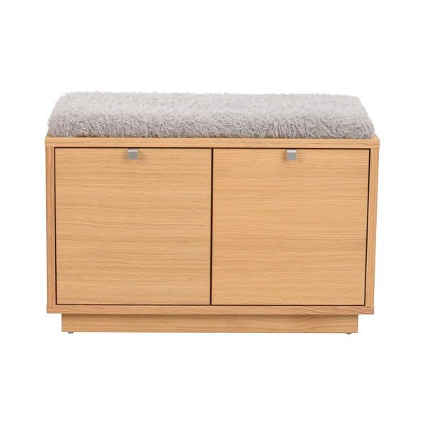 Сива/естествена стойка за обувки от декор от дъб  за сядане Confetti – Rowico-image-2