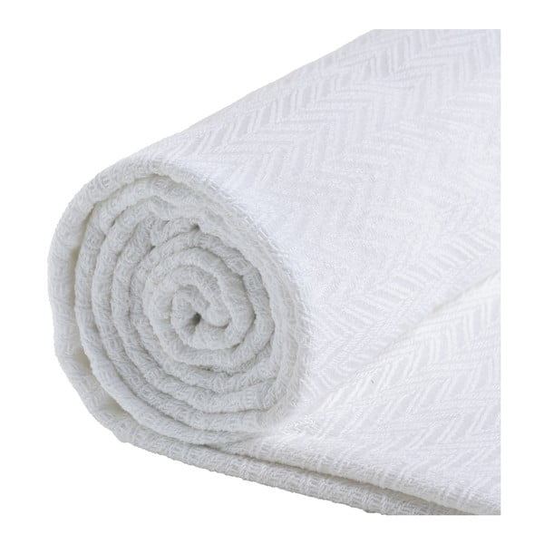 Бяло покривало за легло от рециклиран памук 260x280 cm Spike – Ixia-image-4