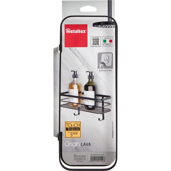 Черен стенен рафт за баня Origin - Metaltex-image-3