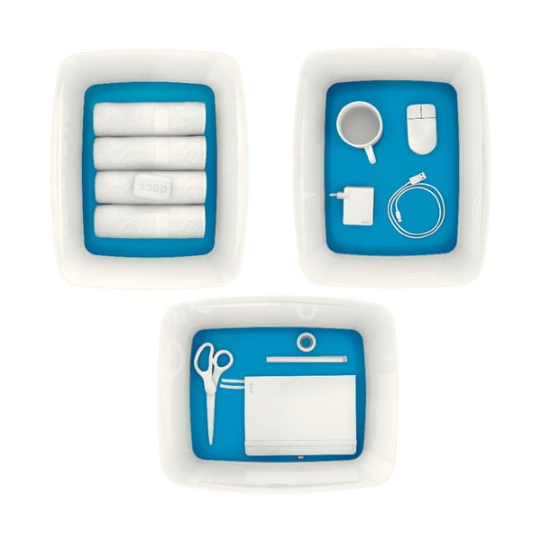 Бяло-синя пластмасова кутия за съхранение с капак 32x38.5x20 cm MyBox – Leitz-image-2