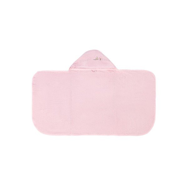 Розова памучна бебешка кърпа с качулка 80x135 cm Bebemarin - Foutastic-image-1