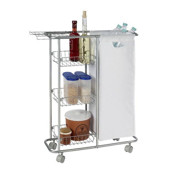 Универсален подвижен рафт с кошница , 28 л Slim - Wenko-image-1