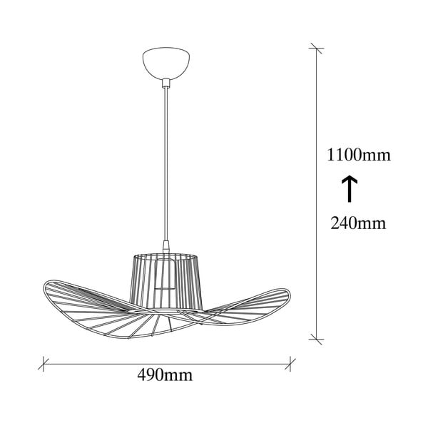 Черно висящо осветително тяло с метален абажур ø 50 cm Tel – Opviq lights-image-3