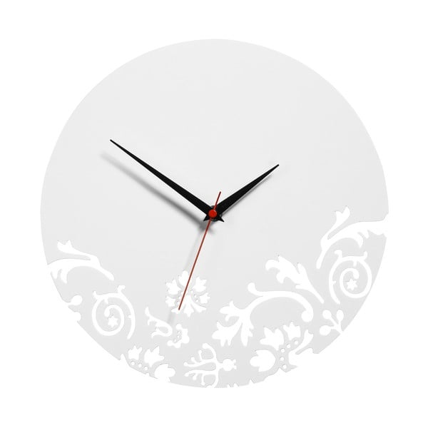 Nástěnné hodiny White Clock, 30 cm