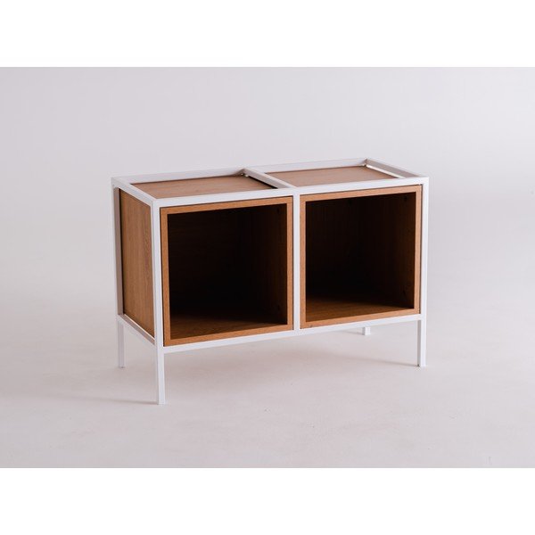 Бяла етажерка за книги в дъб 88x60 cm Skap - CustomForm-image-2