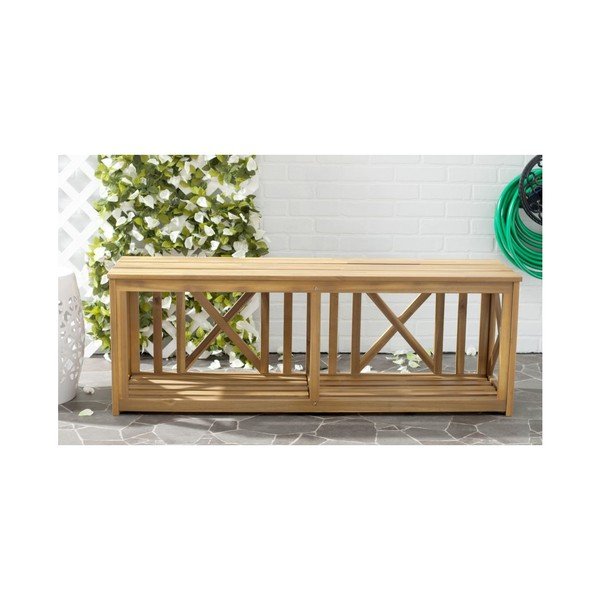 Zahradní lavice z akáciového dřeva Safavieh Branco Nature-image-2
