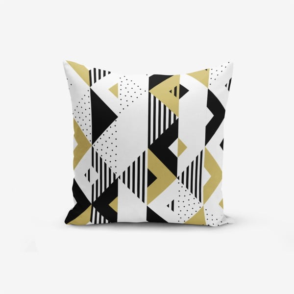Калъфка за възглавница от памучна смес, цвят горчица, геометрична, 45 x 45 cm - Minimalist Cushion Covers