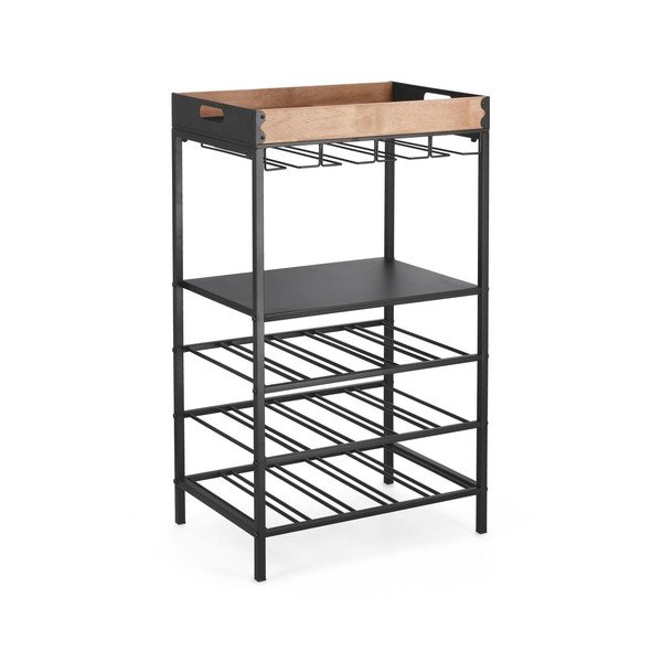 Черен метален шкаф за вино брой бутилки 15, 48,5x84,5x34 cm Isaac – Yes Everyday-image-2