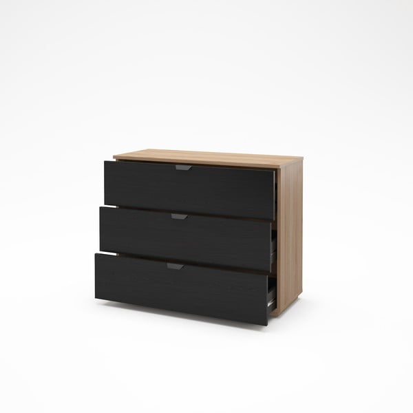 Черно-естествен скрин от декор от дъб  100x80x40 cm Dennis – Marckeric-image-2