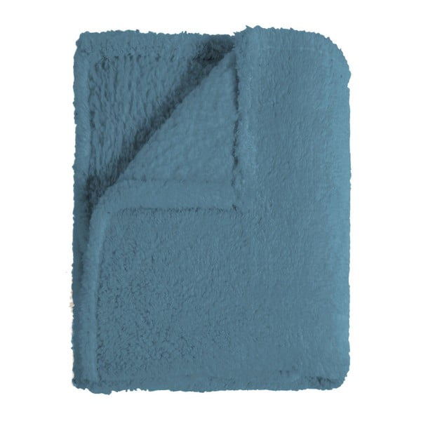 Petrolejově modrý pléd Home Collection Sherpa, 130x170 cm