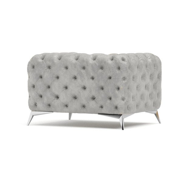 Светлосиво кадифено кресло Chelsea – Ropez-image-2