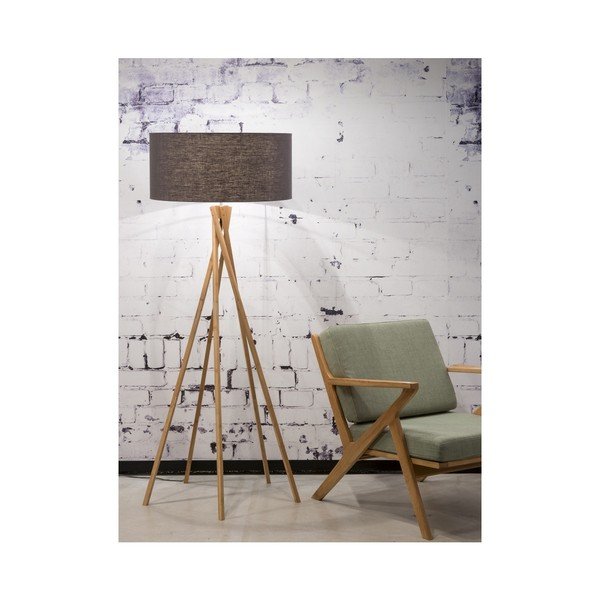 Подова лампа с тъмносив абажур и бамбукова структура Kilimanjaro - Good&Mojo-image-3