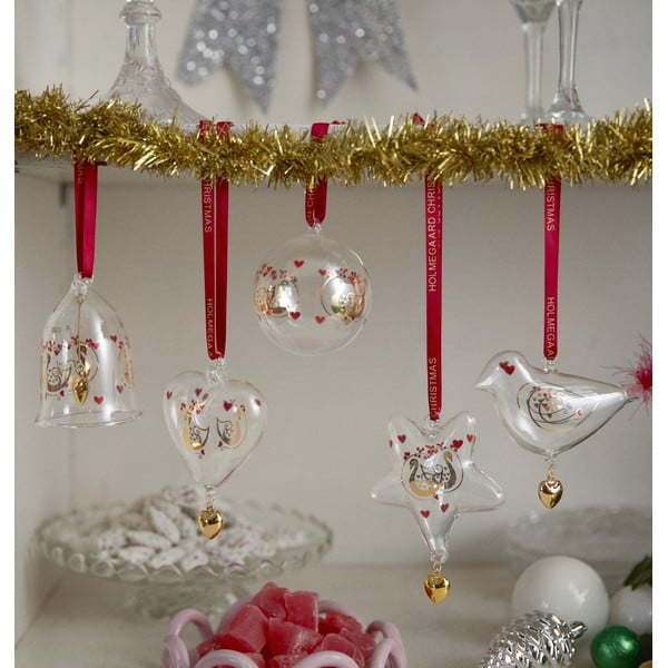 Стъклена коледна украса 8 cm Ann-Sofi Romme Annual Christmas Heart 2025 – Holmegaard-image-1