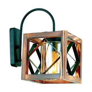Стенна лампа от елхово дърво Zikzak Camlı Aplik - Opviq lights