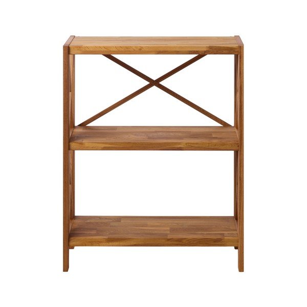 Стелаж от масивен дъб в естествен цвят 70x87 cm X-Shelf – Unique Furniture