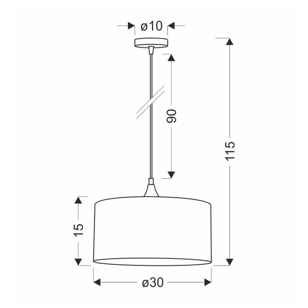 Висяща лампа в цвят петрол с текстилен абажур ø 30 cm Maloto - Candellux Lighting-image-2