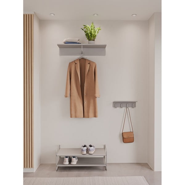 Светлосив стоманен стелаж за обувки 33x33x80 cm A-Shoe – Zone-image-1