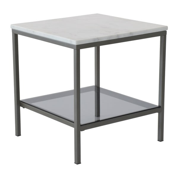 Mramorový konferenční stolek s šedou konstrukcí RGE Ascot, šířka 50 cm