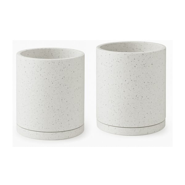 Комплект от 2 бели саксии, ø 26 cm Terrazzo - Bonami Selection