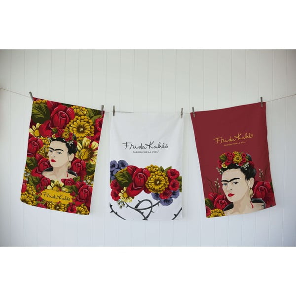 Комплект от 3 кърпи със смес от памук Portrait, 50 x 70 cm Frida - Madre Selva