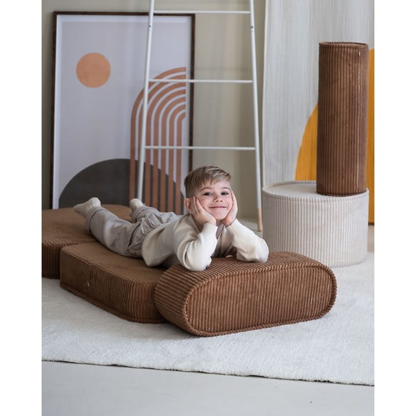 Кафяв детски стол от рипсено кадифе Flip – Wigiwama-image-3