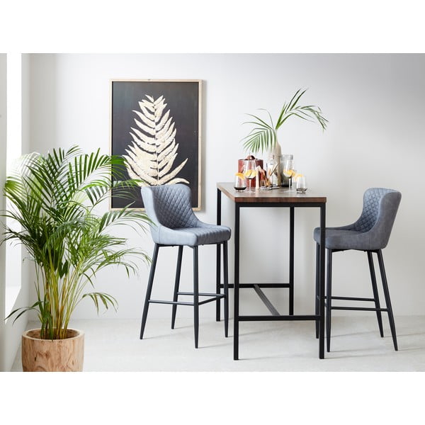 Сив бар стол от имитация на кожа (височина на седалката 77 cm) Ottowa – Unique Furniture-image-1