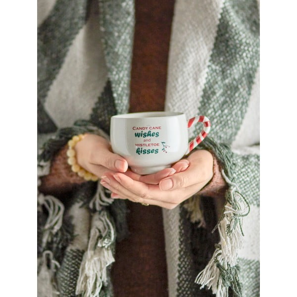 Кремава глинена чаша за капучино с коледен мотив 250 ml Treats – Bloomingville-image-1