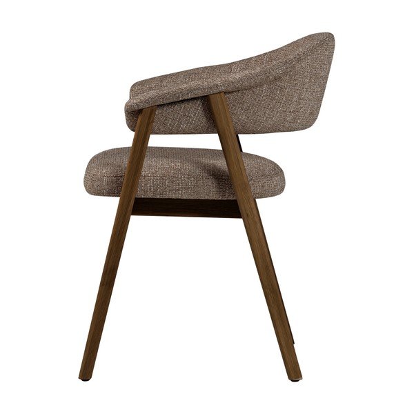 Кафяв тапициран трапезен стол с подлакътници Tunar – WOOOD-image-3