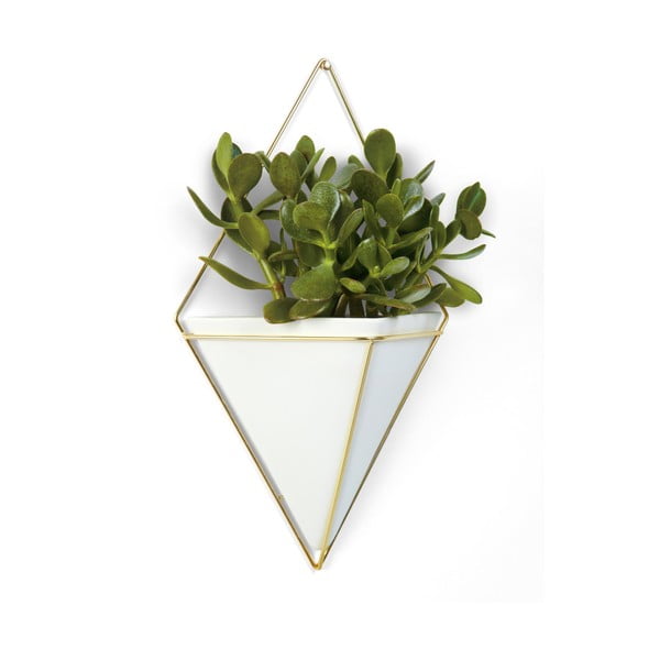 Бяла керамична висяща саксия със златен дизайн Trigg - Umbra-image-3