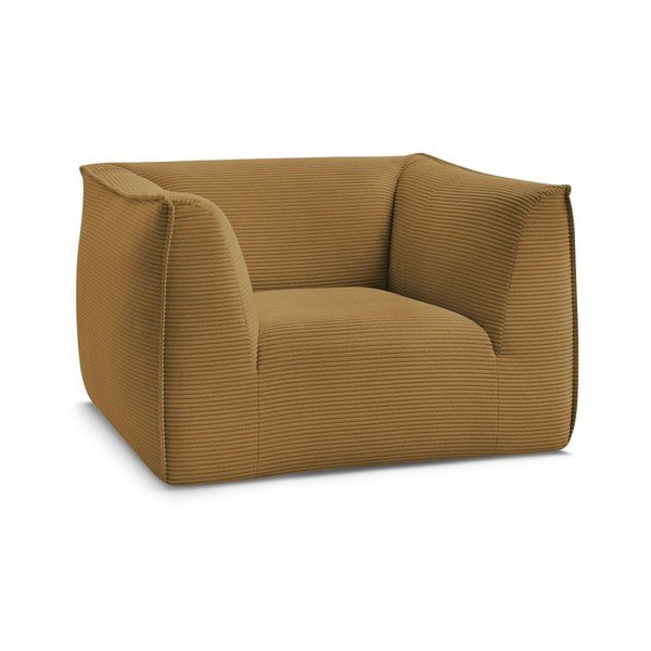 Кресло от рипсено кадифе в цвят горчица Giorgia – Bobochic Paris