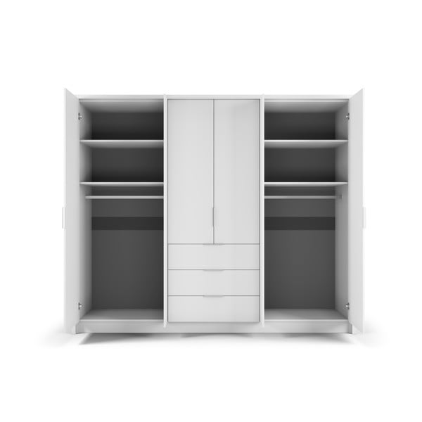 Бял гардероб 255x217 cm Wells - Cosmopolitan Design-image-3