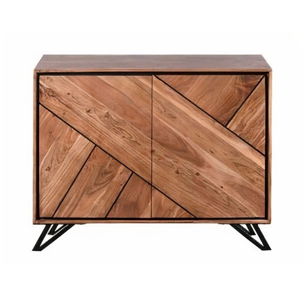 Шкафче от масивна акация в естествен цвят 120x78x40 cm Ambala – Interia Home & Living