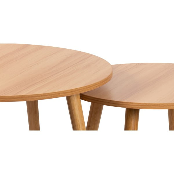 Кръгли масички за кафе в комплект от 2 бр. в естествен цвят ø 60 cm Luke – Bonami Essentials-image-3