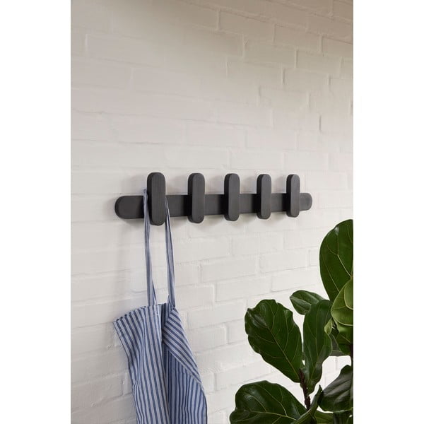 Черна стенна закачалка от ясенова дървесина Merry - Hübsch-image-1