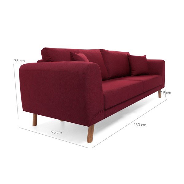 Разтегателен диван Dorothy в цвят бордо - Balcab Home-image-2