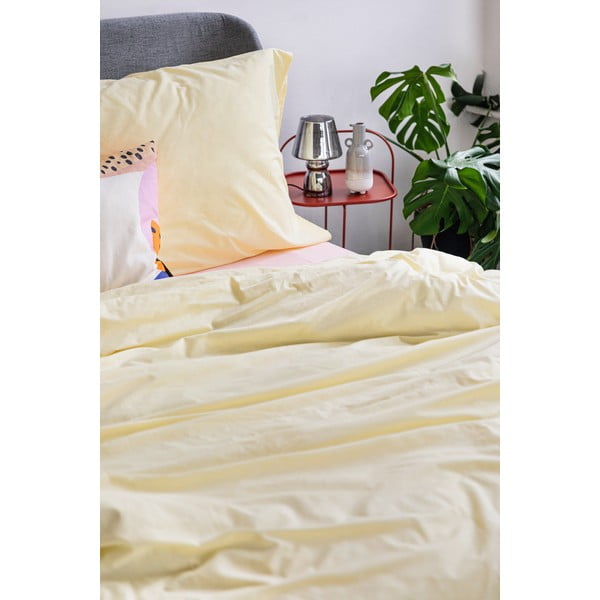 Ванилово жълто памучно спално бельо за двойно легло , 200 x 200 cm - Bonami Selection-image-4
