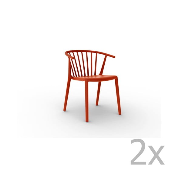 Комплект от 2 червени трапезни стола Woody - Resol