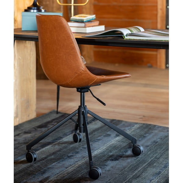 Кафяв офис стол на колела Franky - Dutchbone-image-1