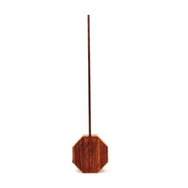 Осмоъгълна настолна лампа в декор от орехово дърво Octagon One - Gingko