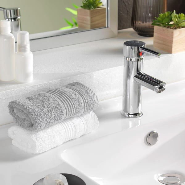 Светлосива памучна кърпа от тери 30x50 cm Tendresse – douceur d'intérieur-image-1